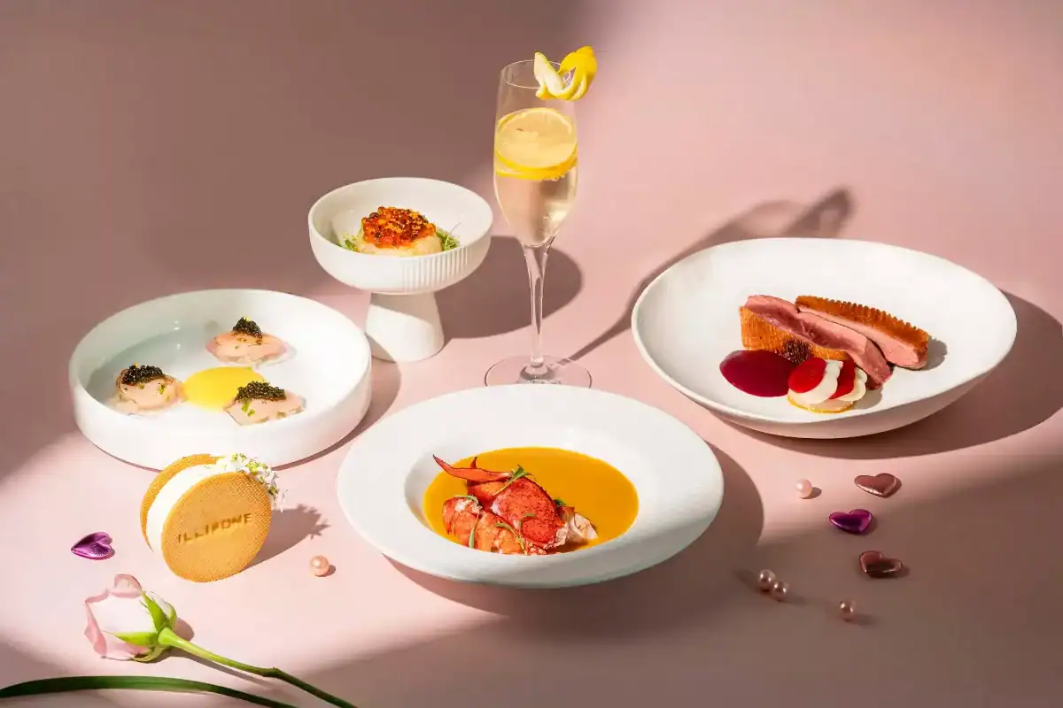 逢甲住宿推薦：草悟道美食推薦 IL Limone 沐檸義式料理餐廳精緻套餐與甜點擺盤。