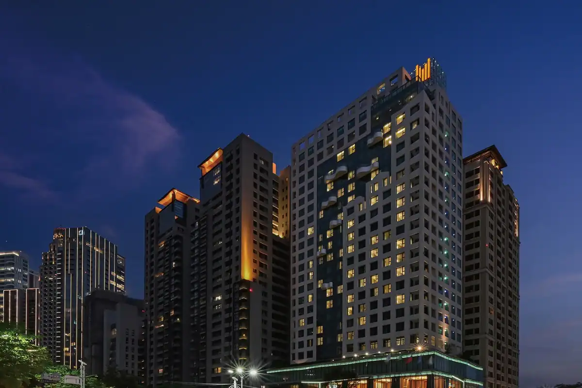 台中住宿優惠－台中日月千禧酒店夜間建築外觀