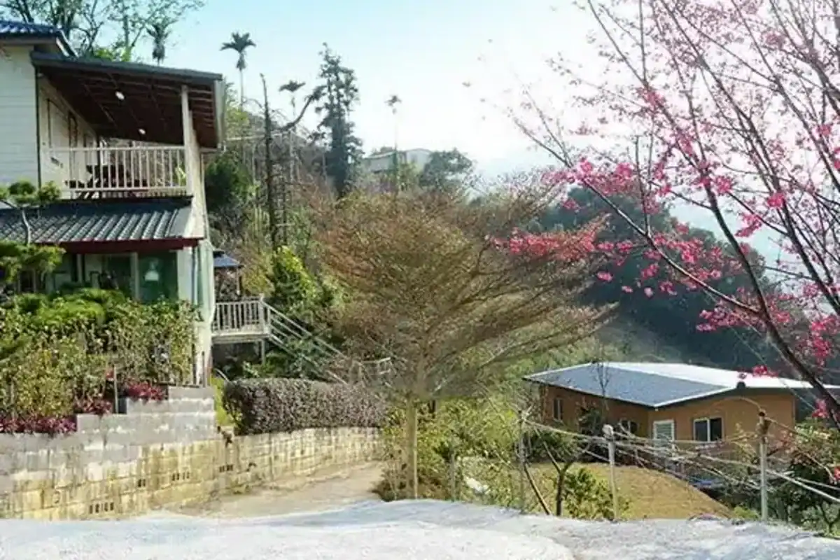 台中包棟villa推薦曉棠山居包棟Villa的花園露台與山景