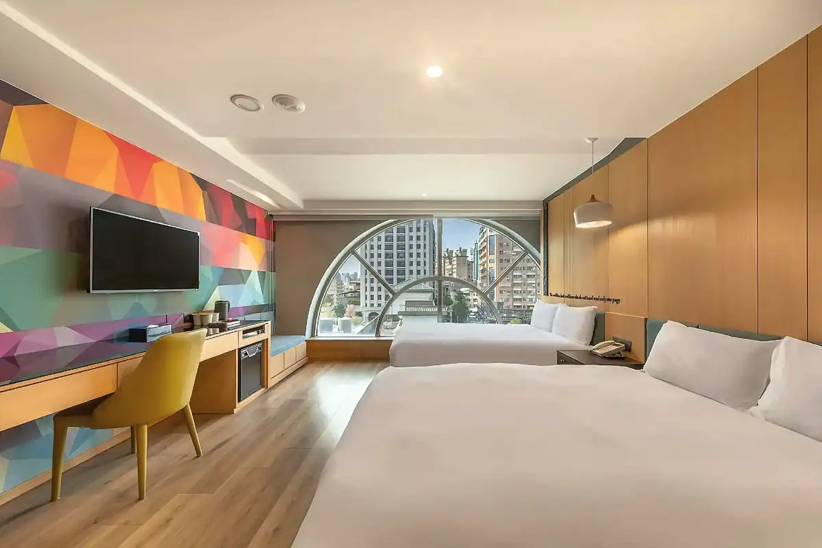 台中北區住宿推薦:雀客旅館台中文心中清客房實景