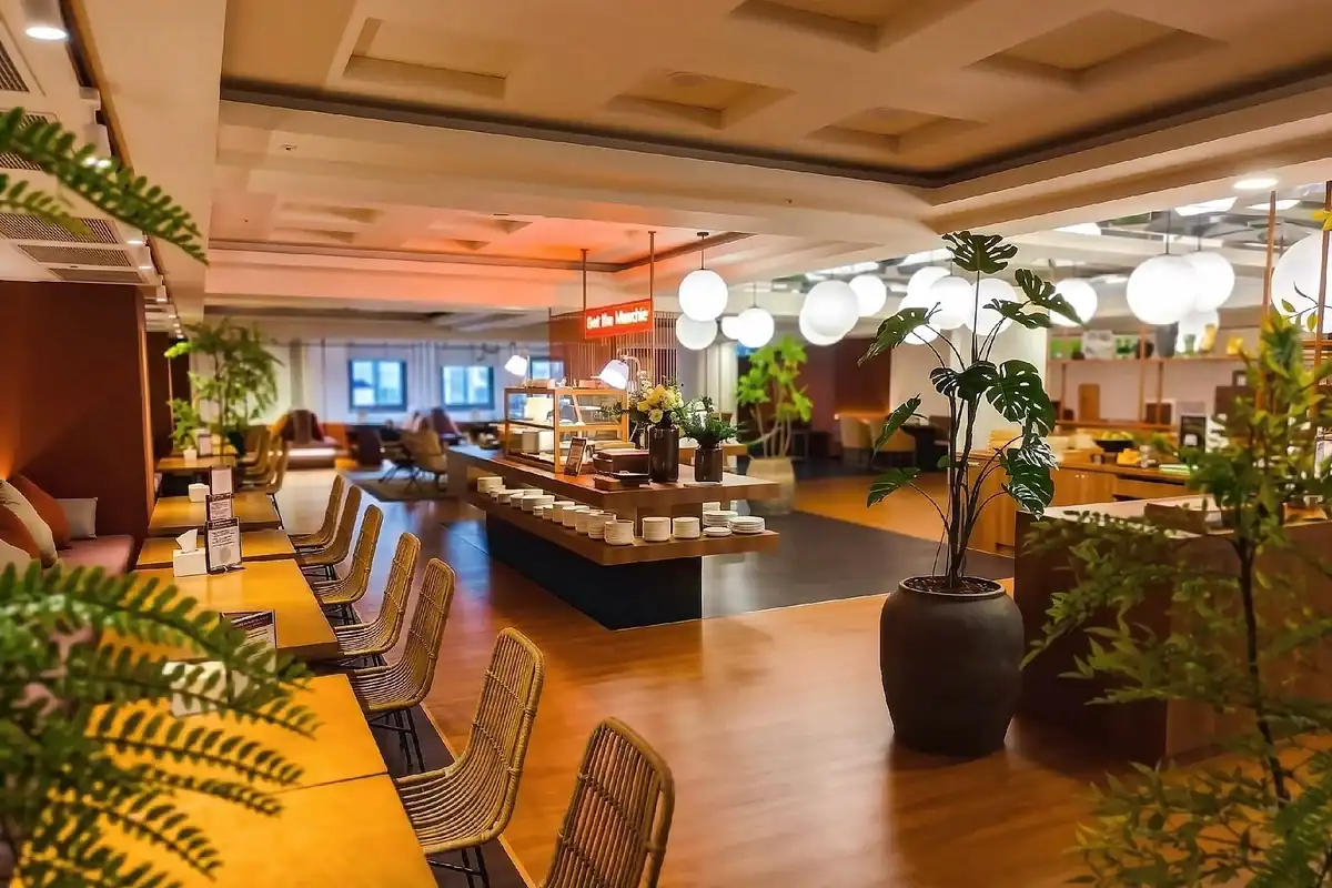 台中北區住宿推薦:丰居旅店一中館餐飲區實景